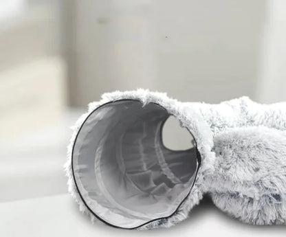Plush Foldable Cat Tunnel Bed