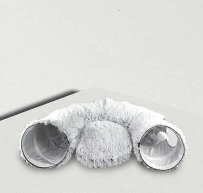 Plush Foldable Cat Tunnel Bed