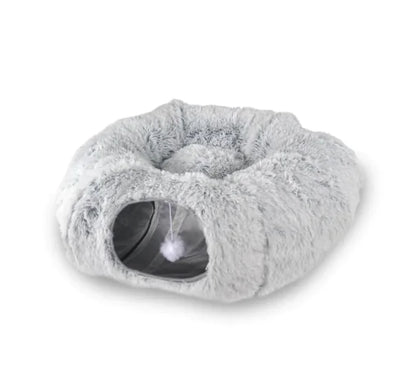 Plush Foldable Cat Tunnel Bed